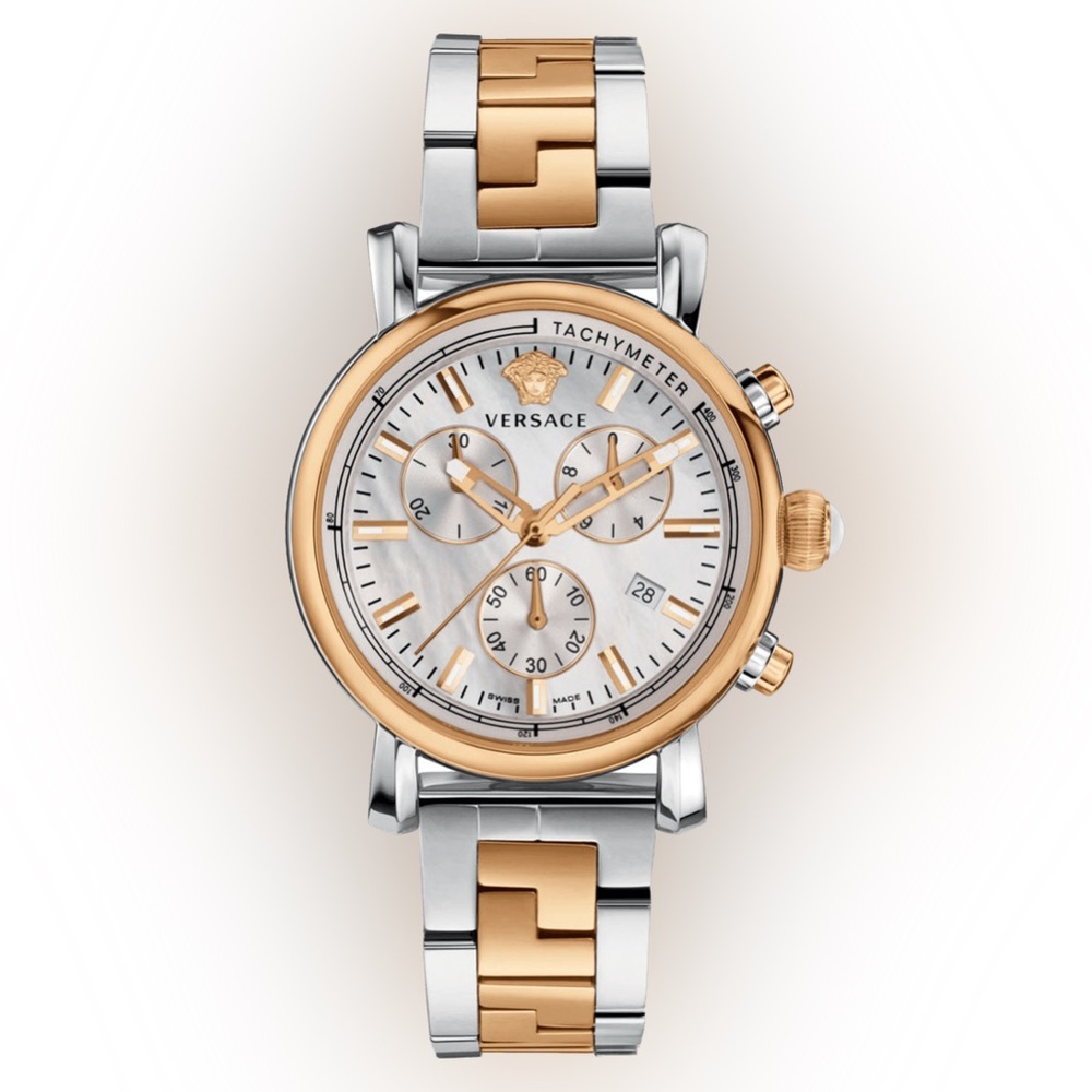 VERSACE Swiss Made Day Glam Chrono watch in original box
